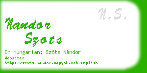 nandor szots business card
