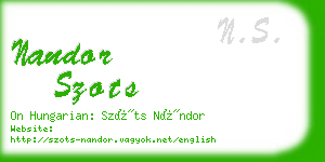 nandor szots business card